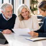Medicare broker reviewing 2027 plan options with a senior couple whose Medicare Advantage plan is ending